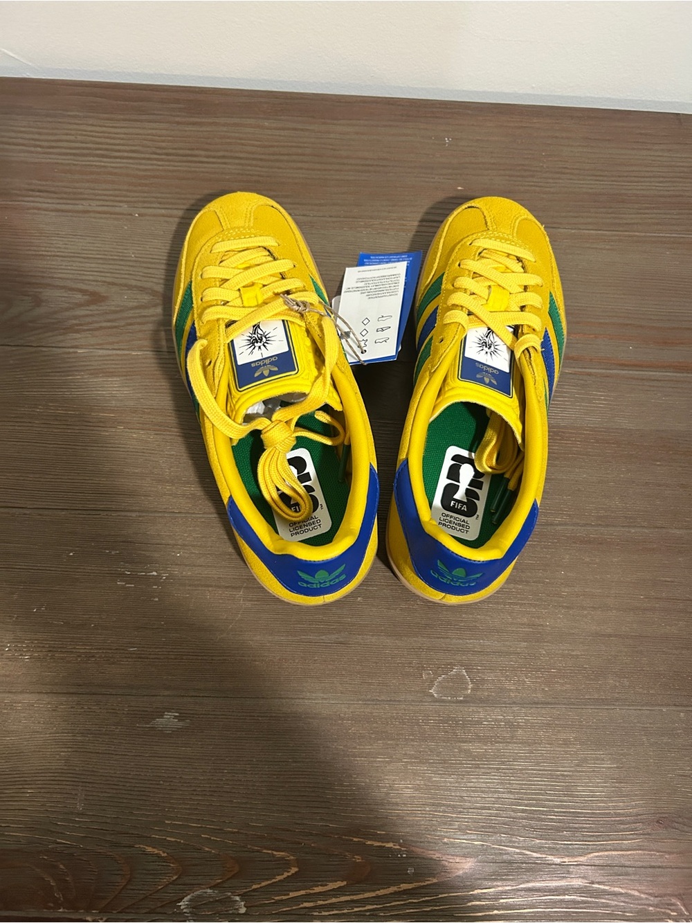 adidas Gazelle Indoor J World Cup 2026 Brazil Yellow Blue Green IH6463 Size 4Y - Picture 7 of 11